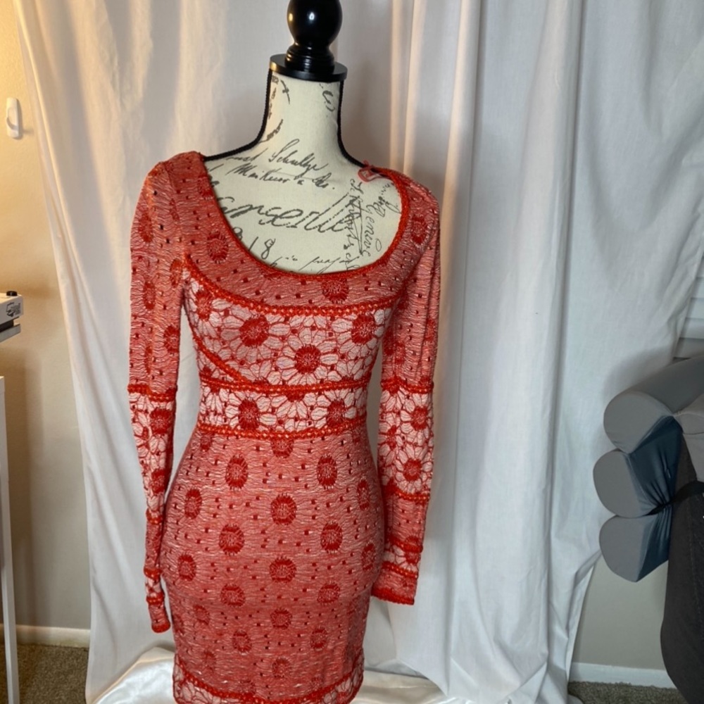 Free People Botanical Forest Bodycon Dress Xs
